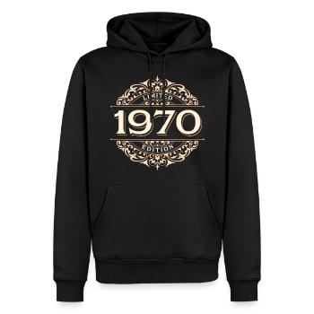 Limited Edition 1970 Vintage Geburtstag Geschenk - Männer Premium Bio Hoodie - Schwarz - Vorne - Nico (187cm)