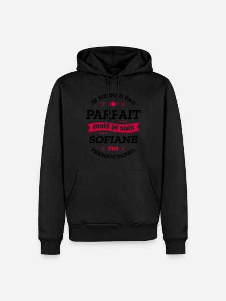 SOFIANE PARFAIT - PRENOM SOFIANE - Sweat à capuche Premium bio Homme - noir