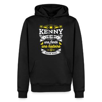KENNY UN NOM UNE FIERTÉ AUCUN RIVAL - Sweat à capuche Premium bio Homme - noir - Devant - Nico (187cm)