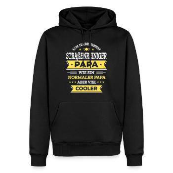 STR. REINIGERPAPA GEBURTSTAG WEIHNACHTEN VATERTAG - Männer Premium Bio Hoodie - Schwarz - Vorne - Nico (187cm)