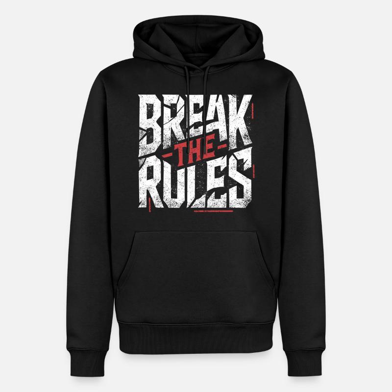 Brechen Sie die Regeln - Männer Premium Bio Hoodie - Schwarz