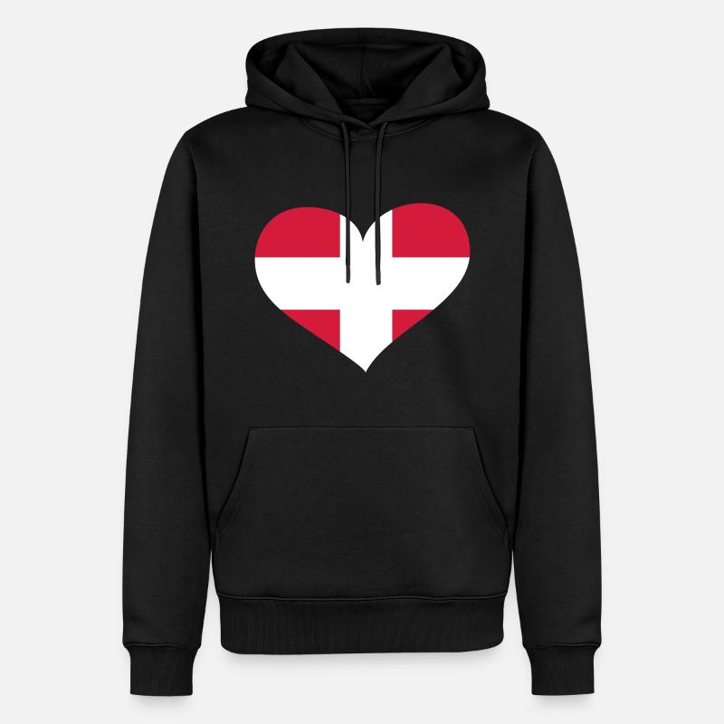 Dänemark Herz; Heart Denmark - Sweat à capuche Premium bio Homme - noir