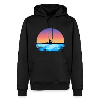 Aviron - Rameur - Rameurs - Sweat à capuche Premium bio Homme - noir - Devant - Nico (187cm)