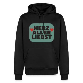 Herz aller liebst Lieblingsmensch Geschenkidee - Männer Premium Bio Hoodie - Schwarz - Vorne - Nico (187cm)