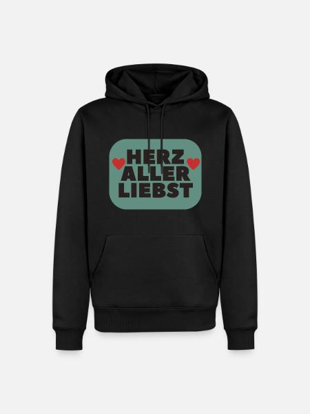 Herz aller liebst Lieblingsmensch Geschenkidee - Männer Premium Bio Hoodie - Schwarz