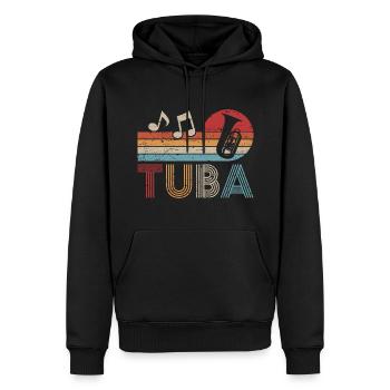 Musicien Retro Tuba Tuba Brass Band - Sweat à capuche Premium bio Homme - noir - Devant - Nico (187cm)