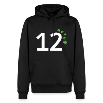 12 - Sweat à capuche Premium bio Homme - noir - Devant - Nico (187cm)
