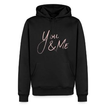 YOU & ME - Männer Premium Bio Hoodie - Schwarz - Vorne - Nico (187cm)