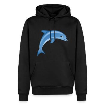 Dauphin mignon bleu - Sweat à capuche Premium bio Homme - noir - Devant - Nico (187cm)