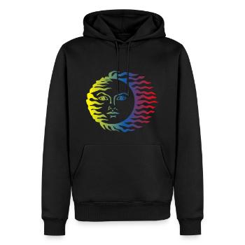 Sonne Symbol bunt - Männer Premium Bio Hoodie - Schwarz - Vorne - Nico (187cm)