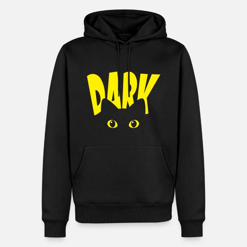 Dark Schwarze Katze - Männer Premium Bio Hoodie - Schwarz