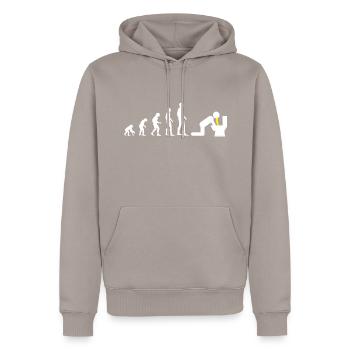 Beervolution Beer, party, barbecue, celebration - Men’s Premium Organic Hoodie - taupe - Front - Nico (187cm)