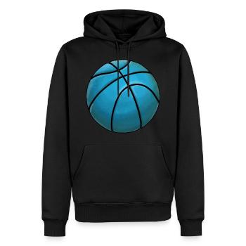 Basketball Sticker Babyblau Coole Basketbälle - Männer Premium Bio Hoodie - Schwarz - Vorne - Nico (187cm)