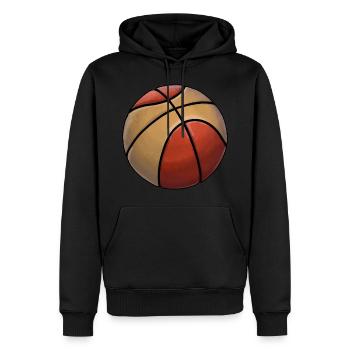 Basketball Sticker - Männer Premium Bio Hoodie - Schwarz - Vorne - Nico (187cm)