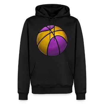 Basketball Gold Lila Ball Sticker Sport - Männer Premium Bio Hoodie - Schwarz - Vorne - Nico (187cm)