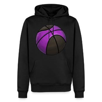 Basketball Sticker Schwarz Lila Verein Training - Männer Premium Bio Hoodie - Schwarz - Vorne - Nico (187cm)