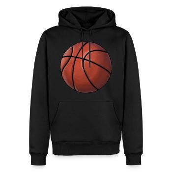 Basketball Liebhaber Basketbälle Sticker - Männer Premium Bio Hoodie - Schwarz - Vorne - Nico (187cm)