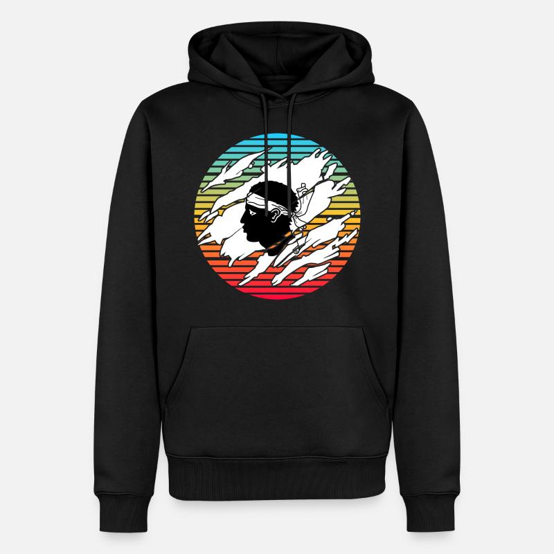 Corse Camping - Sweat à capuche Premium bio Homme - noir