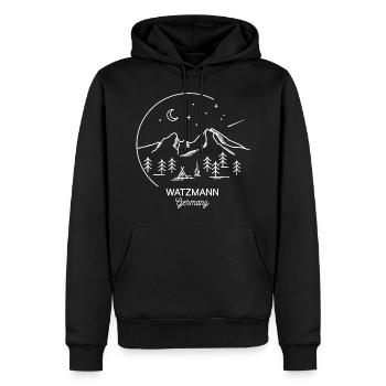 Watzmann Überschreitung Souvenir Berg Line Art - Männer Premium Bio Hoodie - Schwarz - Vorne - Nico (187cm)