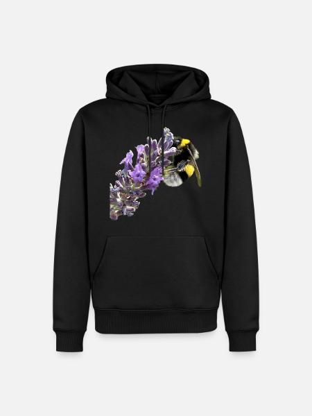 Lavender Bumblebee - Men’s Premium Organic Hoodie - black