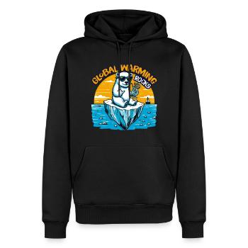 Global Warming Rocks - Männer Premium Bio Hoodie - Schwarz - Vorne - Nico (187cm)