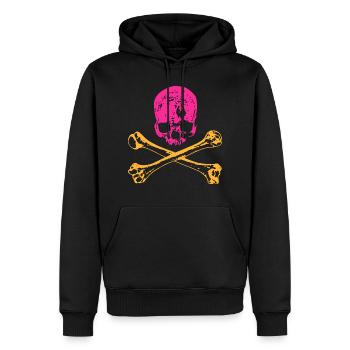 Crâne et os - Sweat à capuche Premium bio Homme - noir - Devant - Nico (187cm)