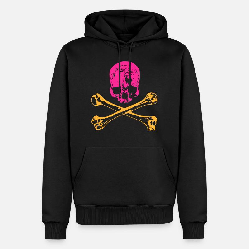 Crâne et os - Sweat à capuche Premium bio Homme - noir