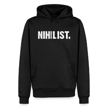 Nihilist - Männer Premium Bio Hoodie - Schwarz - Vorne - Nico (187cm)