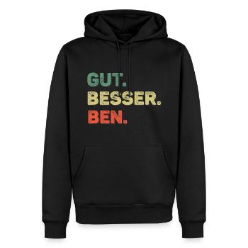 Ben Spruch Vorname Name Gut Besser Ben - Männer Premium Bio Hoodie - Schwarz - Vorne - Nico (187cm)