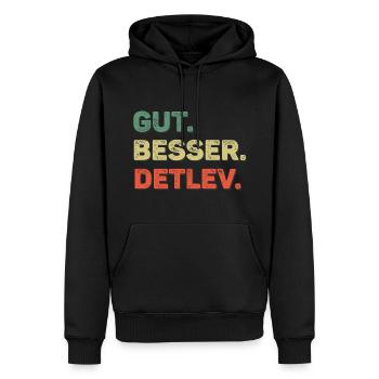 Detlev Spruch Vorname Name Gut Besser Detlev - Männer Premium Bio Hoodie - Schwarz - Vorne - Nico (187cm)