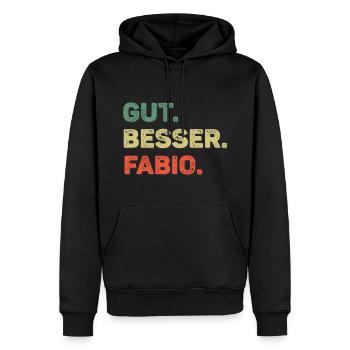 Fabio Spruch Vorname Name Gut Besser Fabio - Männer Premium Bio Hoodie - Schwarz - Vorne - Nico (187cm)