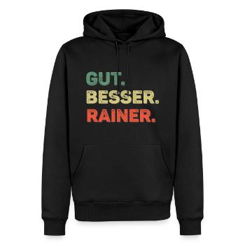 Rainer Spruch Vorname Name Gut Besser Rainer - Männer Premium Bio Hoodie - Schwarz - Vorne - Nico (187cm)
