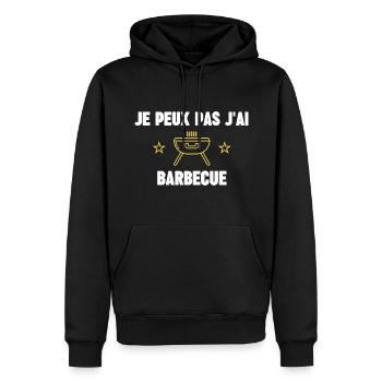 je peux pas j'ai barbecue - Sweat à capuche Premium bio Homme - noir - Devant - Nico (187cm)