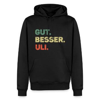 Uli Spruch Vorname Name Gut Besser Uli - Männer Premium Bio Hoodie - Schwarz - Vorne - Nico (187cm)