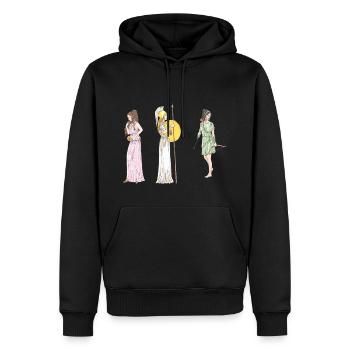 Antike Frauen - Männer Premium Bio Hoodie - Schwarz - Vorne - Nico (187cm)
