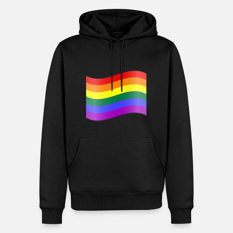 Drapeau arc-en-ciel - Sweat à capuche Premium bio Homme - noir