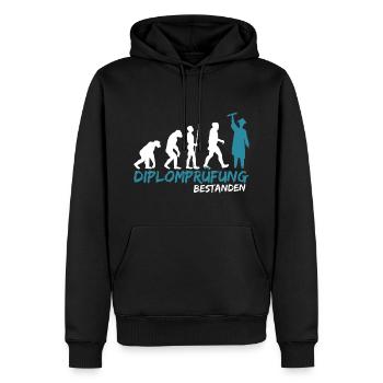 Diplomprüfung Diplom Prüfung Anschluss bestanden - Männer Premium Bio Hoodie - Schwarz - Vorne - Nico (187cm)
