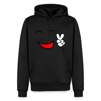 comique - Sweat à capuche Premium bio Homme - noir - Devant - Nico (187cm)
