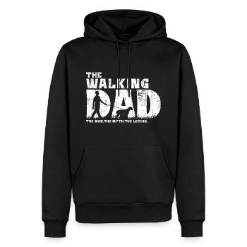 Irish Wolfhound Le père qui marche Papa Père - Sweat à capuche Premium bio Homme - noir - Devant - Nico (187cm)