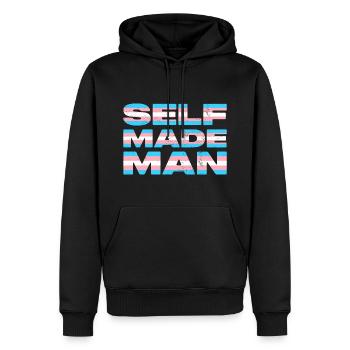 Selfmade Man Transgender LGBTQ CSD Pride - Men’s Premium Organic Hoodie - black - Front - Nico (187cm)