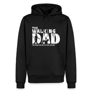 Bardino Majorero Canario Walking Dad Papa Master - Sweat à capuche Premium bio Homme - noir - Devant - Nico (187cm)