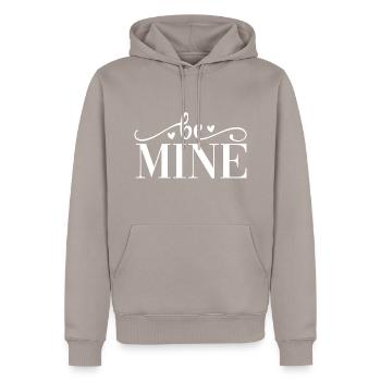 Be Mine Herz - Männer Premium Bio Hoodie - Taupe - Vorne - Nico (187cm)