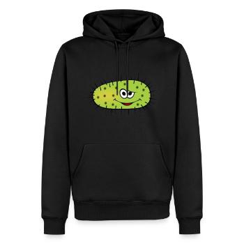 Grünes Bakterien-Monster - Männer Premium Bio Hoodie - Schwarz - Vorne - Nico (187cm)
