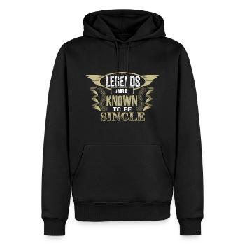Single Solo Beziehung - Männer Premium Bio Hoodie - Schwarz - Vorne - Nico (187cm)