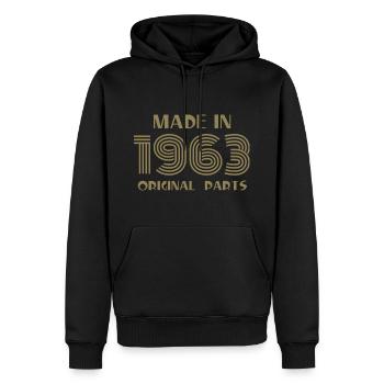 Made 1963 Geburtstag Retro - Männer Premium Bio Hoodie - Schwarz - Vorne - Nico (187cm)