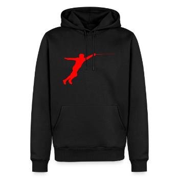 Fechten Fechter Silhouette - Männer Premium Bio Hoodie - Schwarz - Vorne - Nico (187cm)