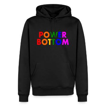 Power bottom - Männer Premium Bio Hoodie - Schwarz - Vorne - Nico (187cm)