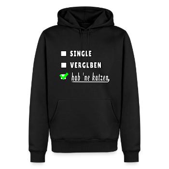 Avoir un cadeau de chat pour les amoureux des chats - Sweat à capuche Premium bio Homme - noir - Devant - Nico (187cm)