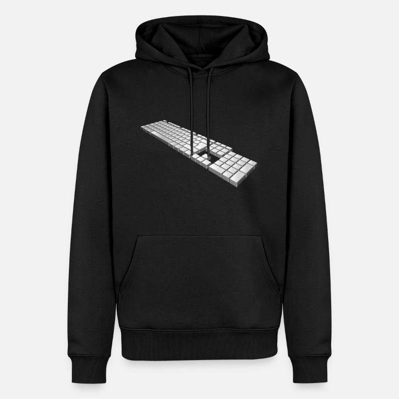 clavier - Sweat à capuche Premium bio Homme - noir