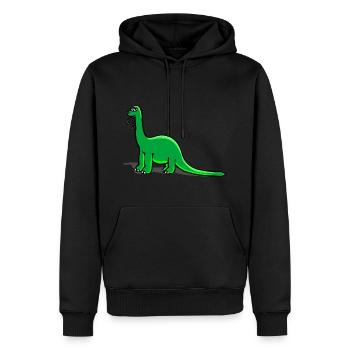 dinosaure - Sweat à capuche Premium bio Homme - noir - Devant - Nico (187cm)